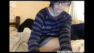 Very cute asian teen masturbates